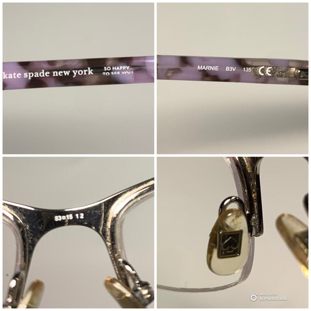 Kate Spade Marine Women's Glasses FRAMES ONLY - Purple - Picture 6 of 12